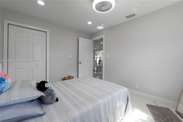 6307 NW 19th Ct, Margate, FL 33063 - bedroom with a closet and recessed lighting