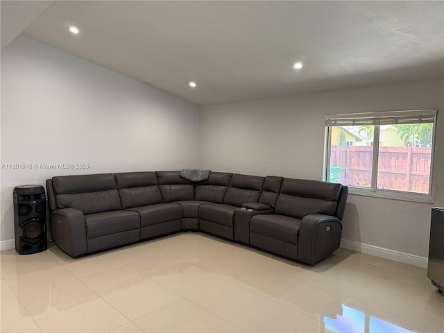 1751 SW 87th Ter, Miramar, FL 33025 - living room featuring recessed lighting, baseboards, and light tile patterned floors