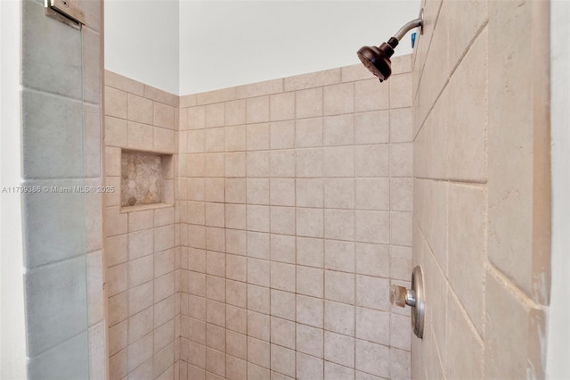 bathroom view of tiled shower