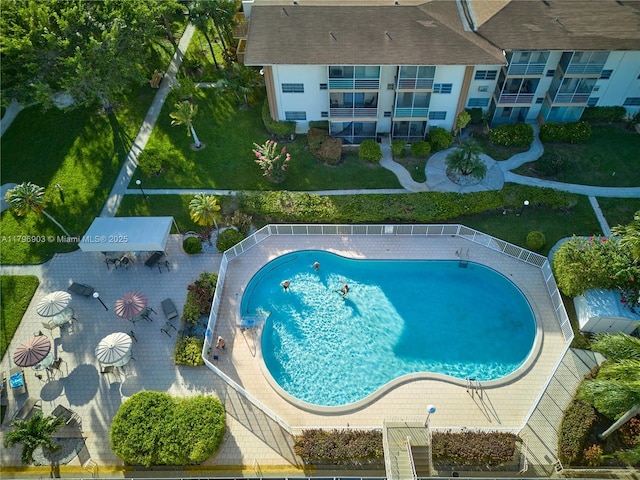 16900 NE 14th Ave Unit 201, North Miami Beach, FL 33162 - drone / aerial view of a pool