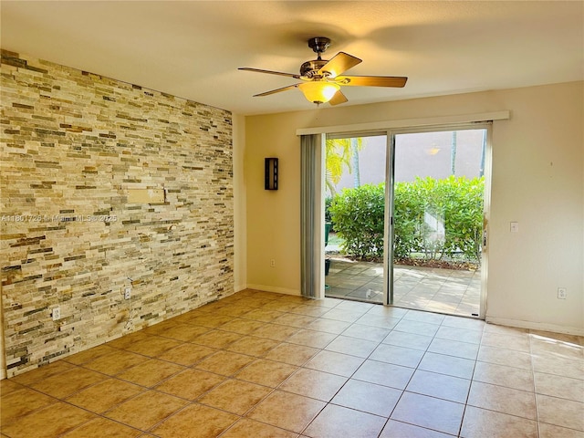 7818 Catalina Cir, Tamarac, FL 33321 - tiled spare room featuring ceiling fan