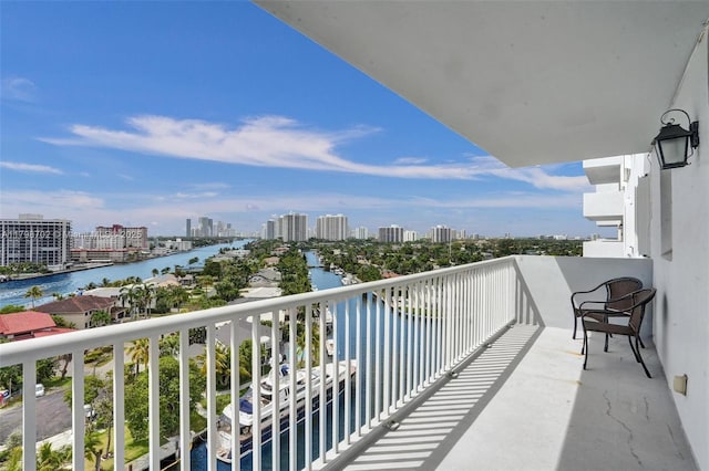 137 Golden Isles Dr Unit 1105, Hallandale Beach, FL 33009 - balcony featuring a water view and a skyline view