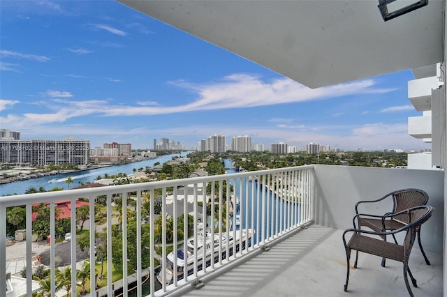 137 Golden Isles Dr Unit 1105, Hallandale Beach, FL 33009 - balcony featuring a view of skyline and a water view