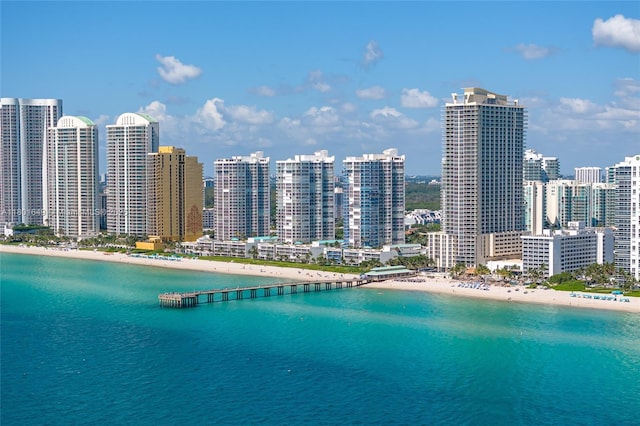 16699 Collins Ave Unit 3401, Sunny Isles Beach, FL 33160 - drone / aerial view of extended coastline and a view of skyline