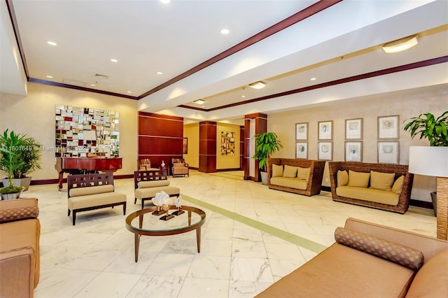 16699 Collins Ave Unit 3401, Sunny Isles Beach, FL 33160 - community lobby featuring recessed lighting and ornamental molding