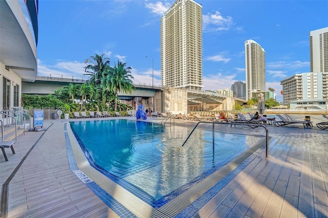 2602 E Hallandale Beach Blvd Unit R408, Hallandale Beach, FL 33009 - community pool with a view of city and a patio area