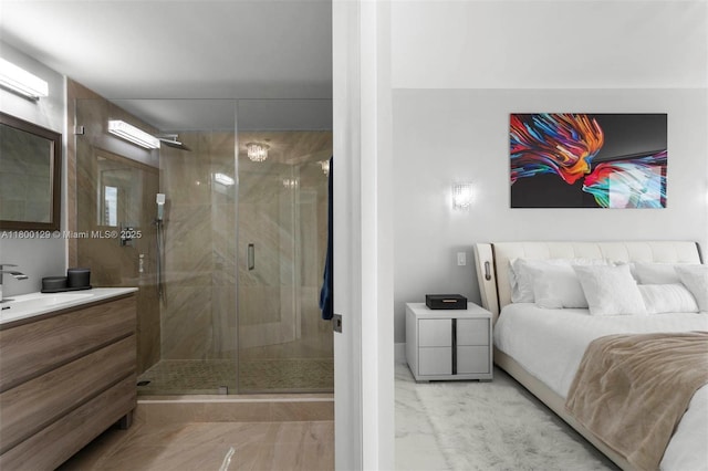 2600 Island Blvd Unit 2603, Aventura, FL 33160 - bedroom featuring a sink and marble look tile flooring