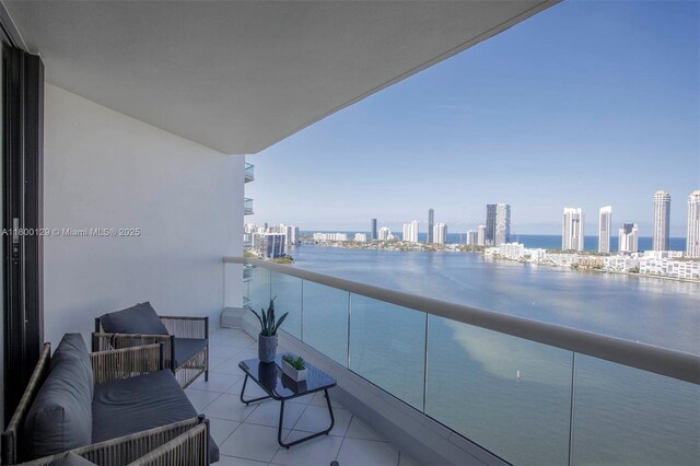 2600 Island Blvd Unit 2603, Aventura, FL 33160 - balcony featuring a view of skyline and a water view