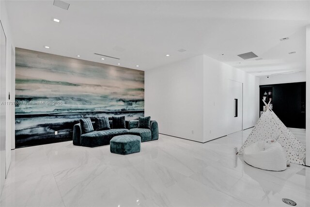17811 SW 58th St, Southwest Ranches, FL 33331 - living room with marble finish floors and recessed lighting