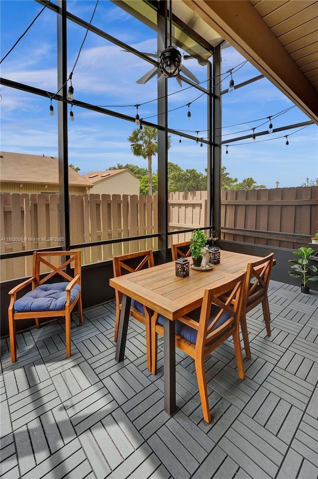 1951 SW 81st Ter, Davie, FL 33324 - view of patio with outdoor dining area and fence