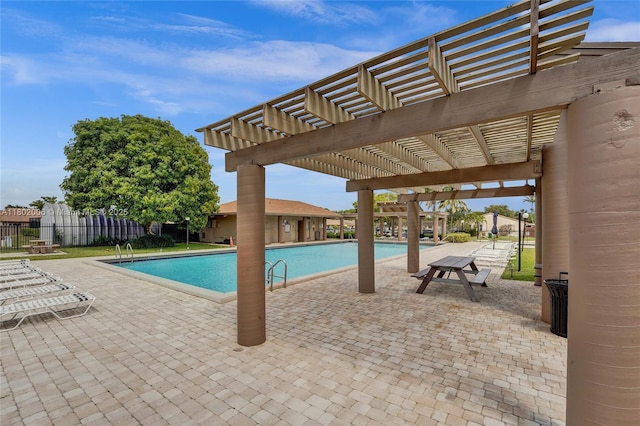 1951 SW 81st Ter, Davie, FL 33324 - community pool featuring a pergola, fence, and a patio area