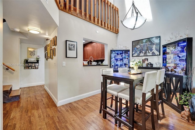 1951 SW 81st Ter, Davie, FL 33324 - dining space with wood finished floors, baseboards, and a high ceiling