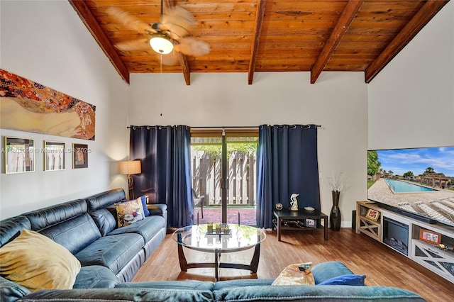 1951 SW 81st Ter, Davie, FL 33324 - living area with wood finished floors, wood ceiling, a ceiling fan, and baseboards