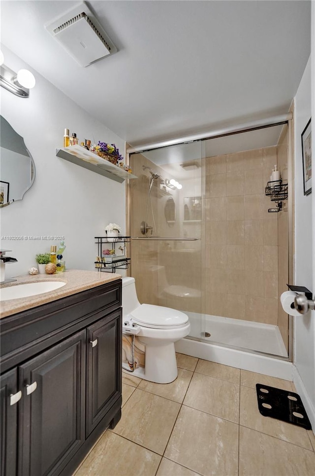 1951 SW 81st Ter, Davie, FL 33324 - full bathroom with tile patterned flooring, a shower stall, toilet, and vanity