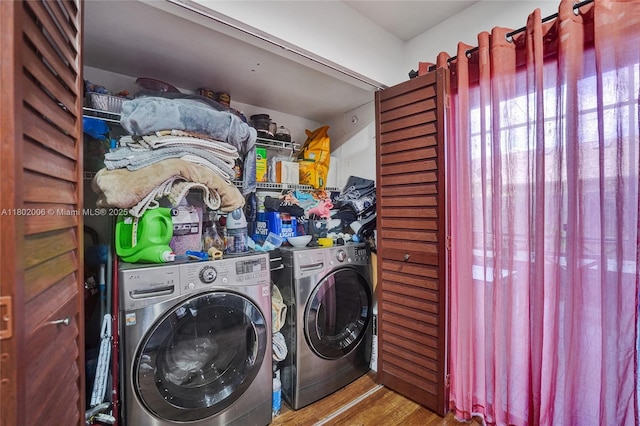 1951 SW 81st Ter, Davie, FL 33324 - washroom featuring wood finished floors and separate washer and dryer