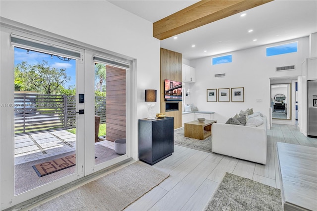 2801 SW 64th Ave, Miami, FL 33155 - living room with recessed lighting and beamed ceiling