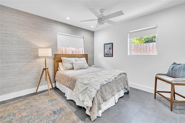 2801 SW 64th Ave, Miami, FL 33155 - bedroom with baseboards, recessed lighting, and a ceiling fan