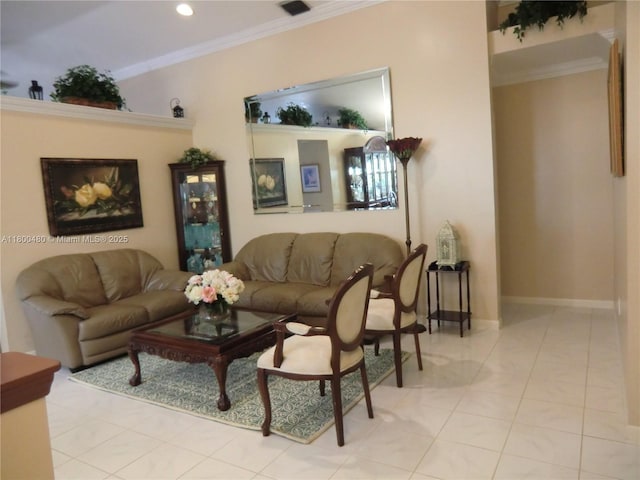 1593 NW 158th Ave, Pembroke Pines, FL 33028 - living area with crown molding, recessed lighting, and baseboards