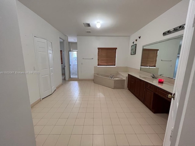 19994 SW 129th Ct, Miami, FL 33177 - full bathroom featuring a bath, vanity, and tile patterned floors