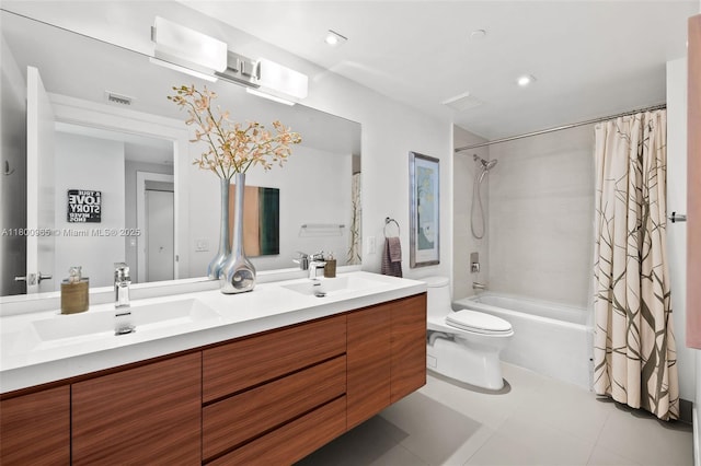 2475 Brickell Ave Unit 2002, Miami, FL 33129 - full bath featuring toilet, shower / tub combo, and double vanity
