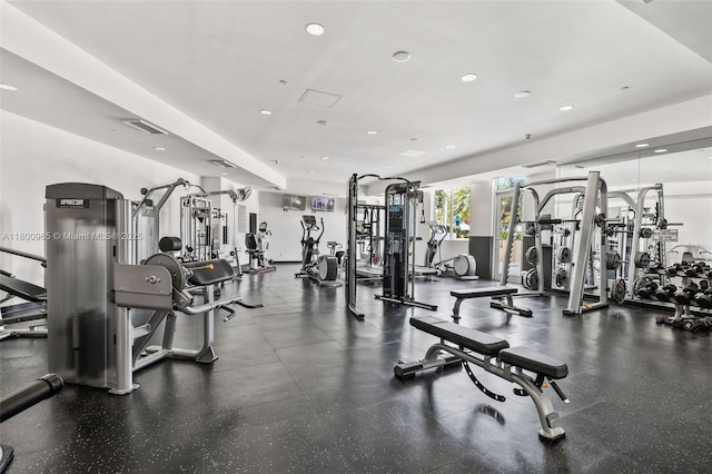 2475 Brickell Ave Unit 2002, Miami, FL 33129 - exercise room with recessed lighting