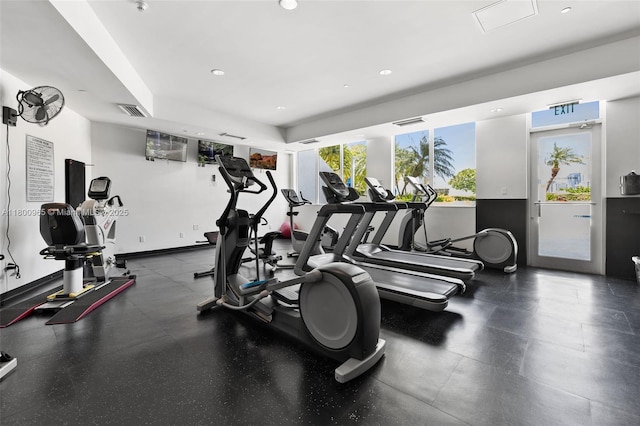 2475 Brickell Ave Unit 2002, Miami, FL 33129 - exercise room featuring recessed lighting