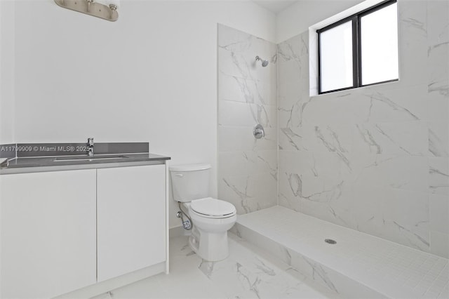 18953 SW 344th Ter, Homestead, FL 33034 - full bath featuring vanity, toilet, a marble finish shower, and marble finish floors