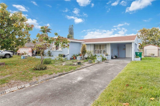 2730 SW 66th Ter, Miramar, FL 33023 - ranch-style home featuring a front yard, asphalt driveway, and a carport