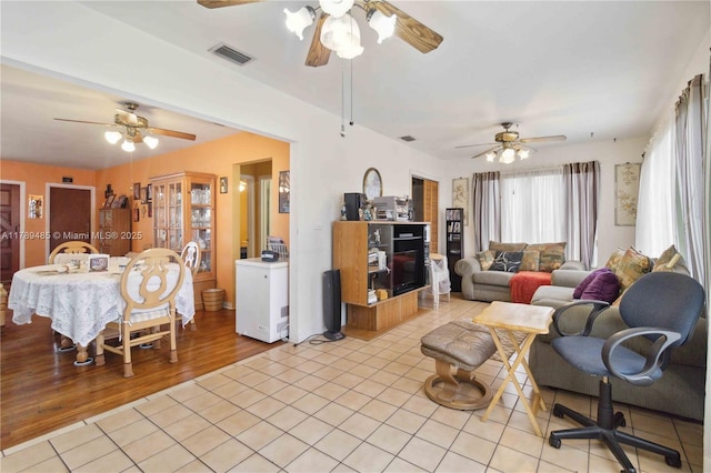 2730 SW 66th Ter, Miramar, FL 33023 - living area with ceiling fan and light tile patterned floors