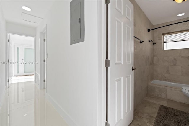 1910 NW 36th St, Oakland Park, FL 33309 - full bath featuring electric panel, toilet, and  shower combination