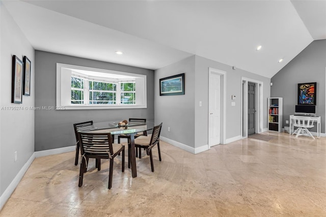 2898 SW 2nd Ave, Miami, FL 33129 - dining area featuring baseboards, recessed lighting, and lofted ceiling