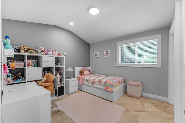 2898 SW 2nd Ave, Miami, FL 33129 - bedroom featuring vaulted ceiling, baseboards, and recessed lighting
