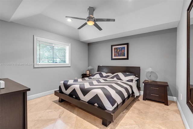 2898 SW 2nd Ave, Miami, FL 33129 - bedroom featuring baseboards, ceiling fan, recessed lighting, and light tile patterned flooring