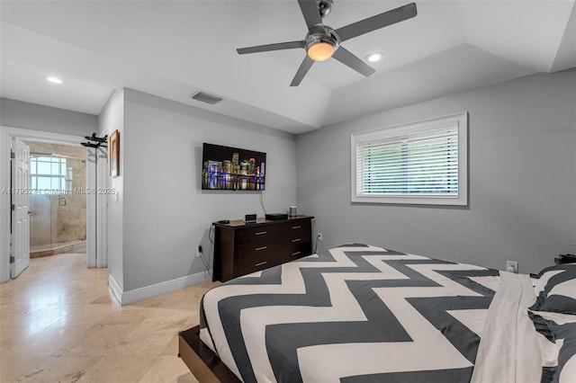 2898 SW 2nd Ave, Miami, FL 33129 - bedroom featuring ceiling fan, recessed lighting, and ensuite bathroom