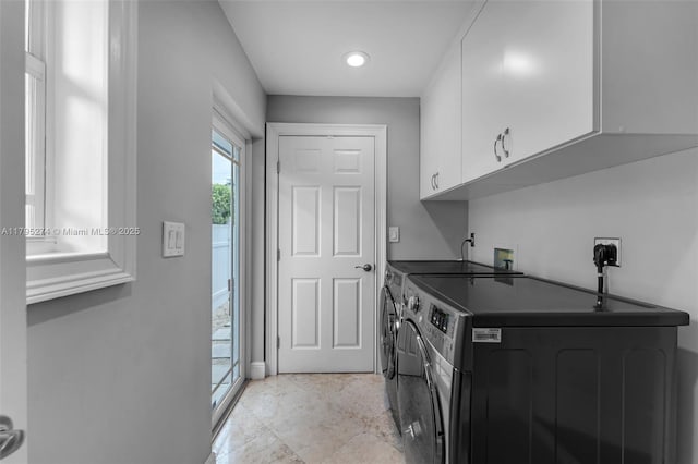 2898 SW 2nd Ave, Miami, FL 33129 - clothes washing area with cabinet space and separate washer and dryer