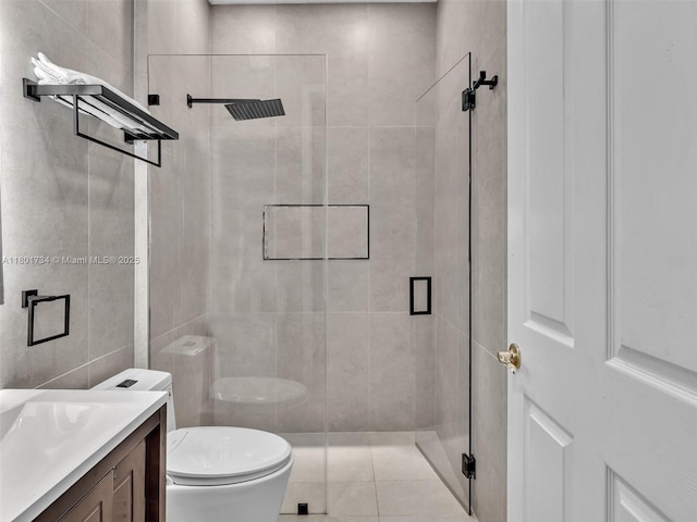 4960 SW 158th Ave, Miramar, FL 33027 - bathroom featuring a shower stall, vanity, and tile patterned flooring