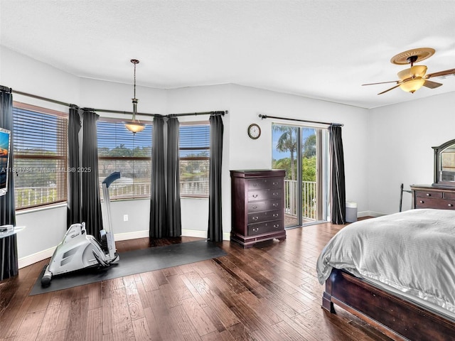 4960 SW 158th Ave, Miramar, FL 33027 - bedroom with access to outside, wood-type flooring, and ceiling fan