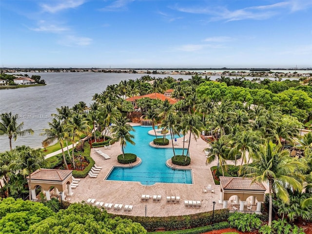 4960 SW 158th Ave, Miramar, FL 33027 - aerial view of a pool and a nearby body of water