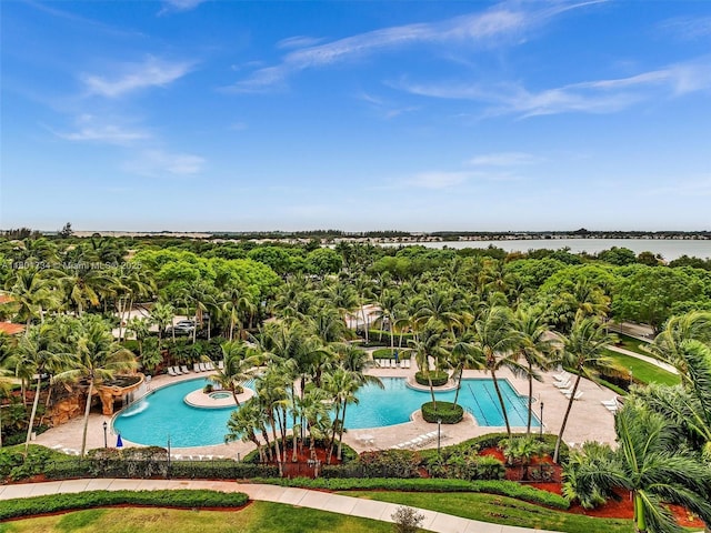 4960 SW 158th Ave, Miramar, FL 33027 - drone / aerial view of a pool area and a large body of water