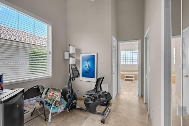 18951 SW 30th St, Miramar, FL 33029 - workout room featuring a towering ceiling
