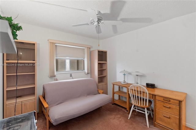700 SE 6th Ave Unit 314, Deerfield Beach, FL 33441 - office with a ceiling fan, carpet floors, and a textured ceiling
