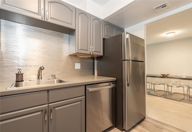 900 Saint Charles Pl Unit 621, Pembroke Pines, FL 33026 - kitchen with stainless steel appliances, gray cabinetry, and a sink