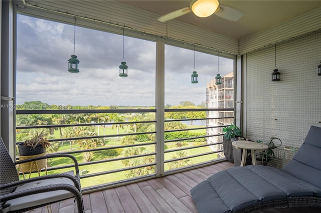 900 Saint Charles Pl Unit 621, Pembroke Pines, FL 33026 - sunroom / solarium with ceiling fan and a water view