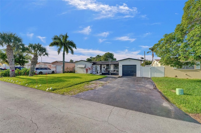 7908 Coral Blvd, Miramar, FL 33023 - view of front of property with a gate, an attached garage, asphalt driveway, and stucco siding