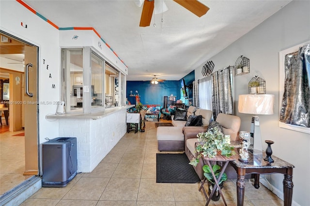 7908 Coral Blvd, Miramar, FL 33023 - living area with ceiling fan and light tile patterned flooring