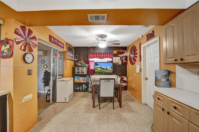 7908 Coral Blvd, Miramar, FL 33023 - kitchen with ceiling fan, light countertops, and light tile patterned floors