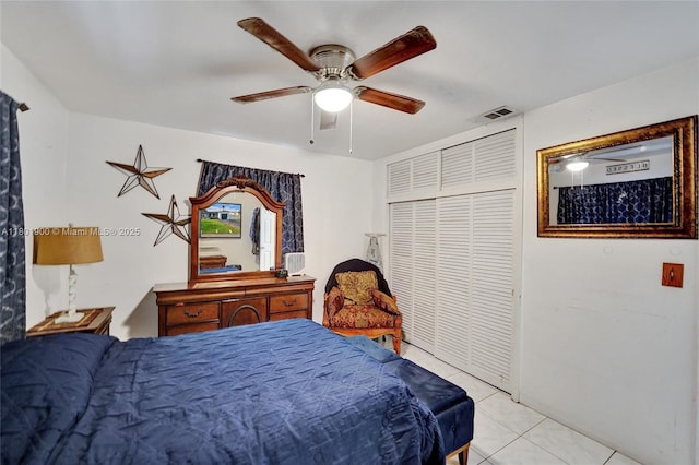 7908 Coral Blvd, Miramar, FL 33023 - bedroom with light tile patterned flooring and a ceiling fan