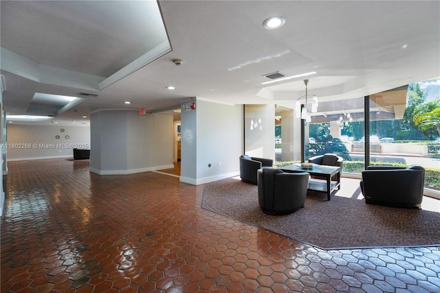 common area featuring recessed lighting