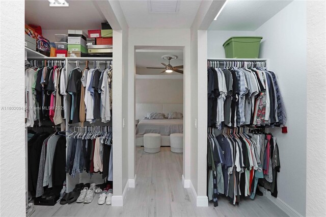 4968 SW 183rd Ave, Miramar, FL 33029 - spacious closet featuring wood finished floors and a ceiling fan