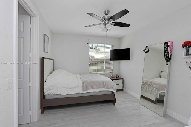 4968 SW 183rd Ave, Miramar, FL 33029 - bedroom featuring baseboards, ceiling fan, and wood finished floors